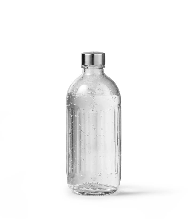 Aarke 800ml Glass Water Bottle, Stainless Steel Cap