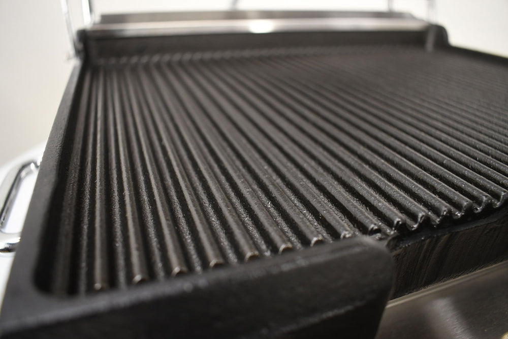 Nella 10" x 11" Single Panini Grill with Grooved Grill Surfaces 120V