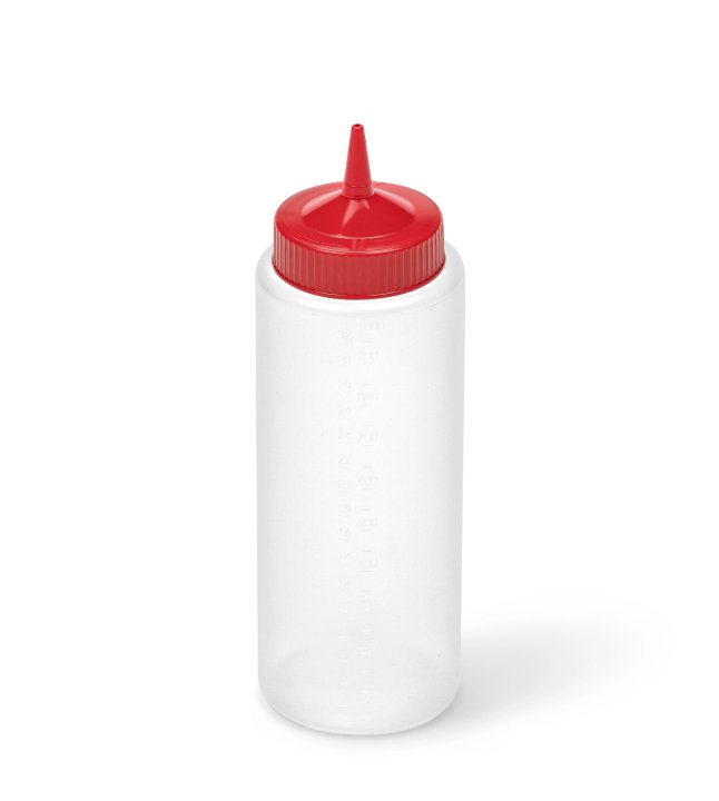 Vollrath 4932-1302 32 Oz Wide Mouth Clear Squeeze Bottle with Red Cap