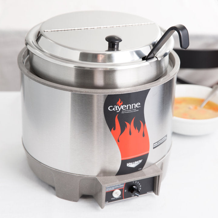 Vollrath Cayenne 11 Qt Soup Warmer with Inset & Hinge Cover - 72009