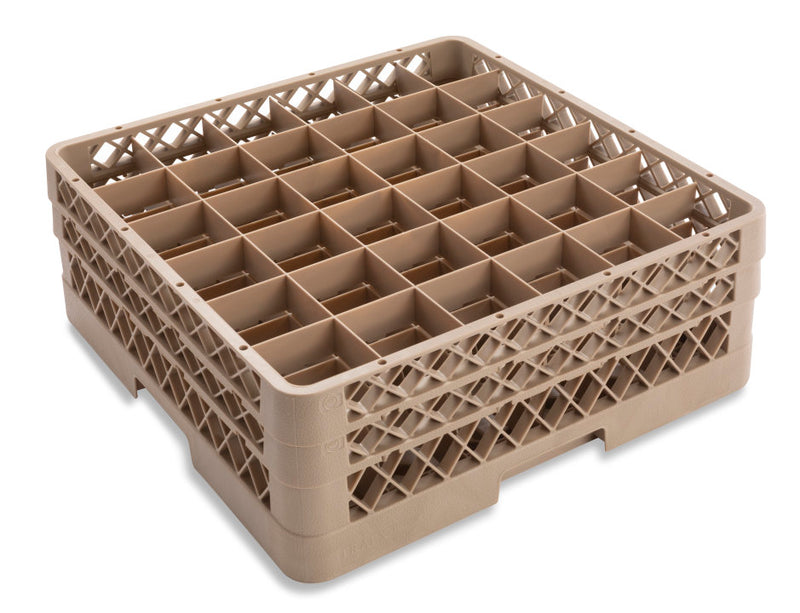 Vollrath Glass Rack with 36 Compartments & 3 Extenders - Yellow