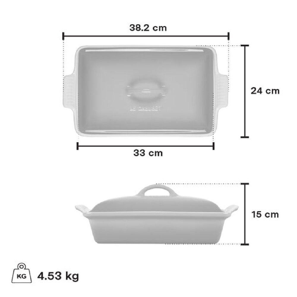 Le Creuset 3.8 Litre Rectangular Casserole, Artichaut