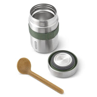 Black + Blum 400 ml Food Flask With Wood Fibre Spoon, Olive