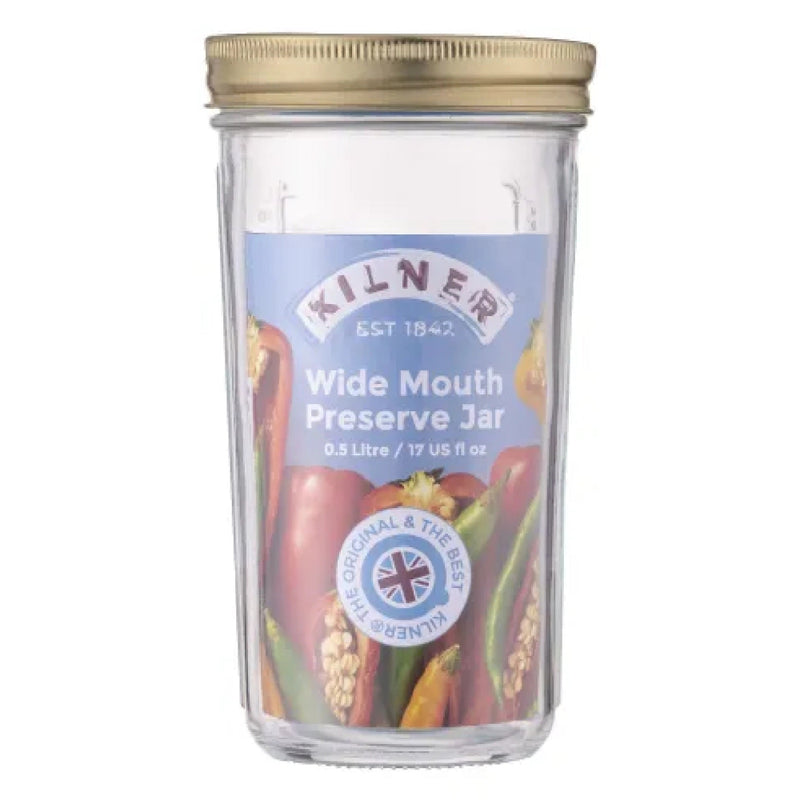 Kilner 500 ML Wide Mouth Preserve Jar, Glass