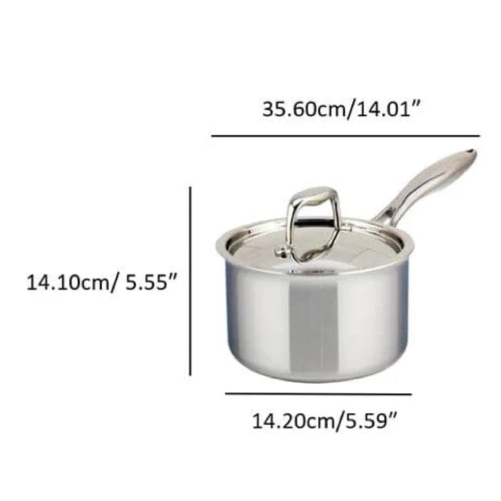 Meyer SuperSteel  1.5 Litre Tri-Ply Saucepan with Lid, Stainless Steel