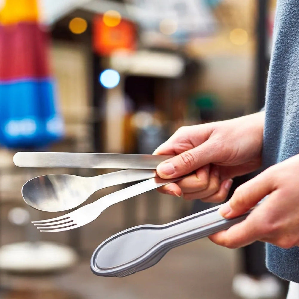 Black + Blum Travel Cutlery Set with Case, Stainless Steel