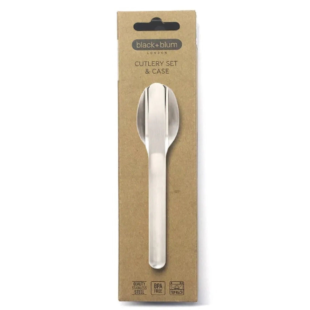 Black + Blum Travel Cutlery Set with Case, Stainless Steel