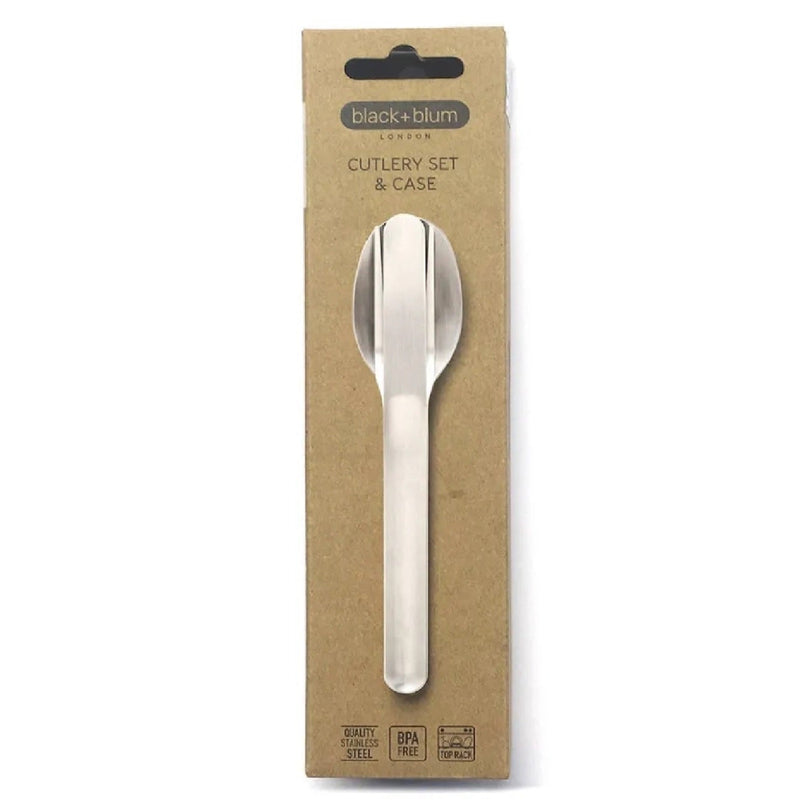 Black + Blum Travel Cutlery Set with Case, Stainless Steel