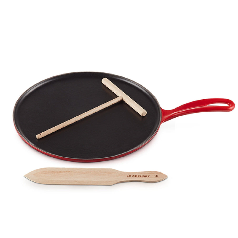 Le Creuset 27 cm Cast Iron Crepe Pan, Cherry