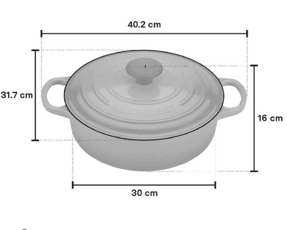 Le Creuset 6.2 Litre Shallow Round French Oven, White