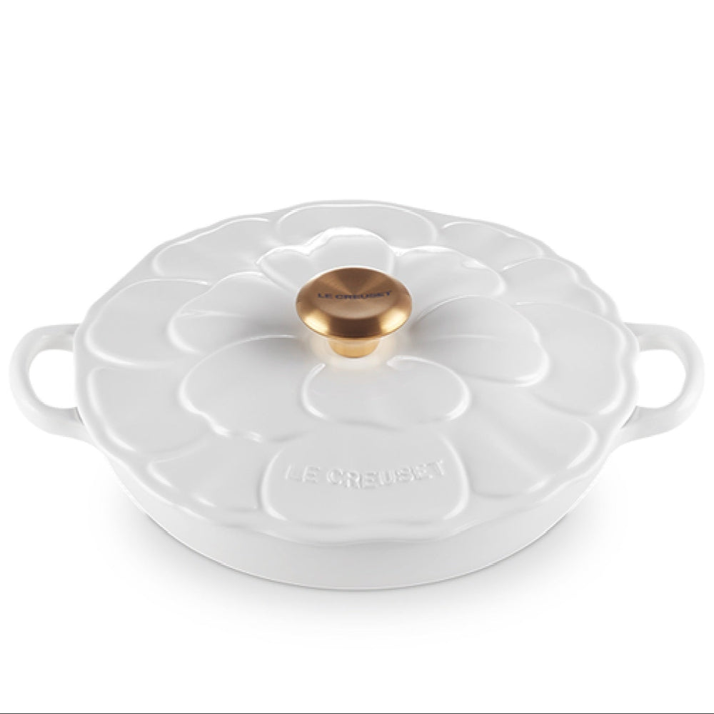 Le Creuset 2.2 Litre Petal Braiser, White