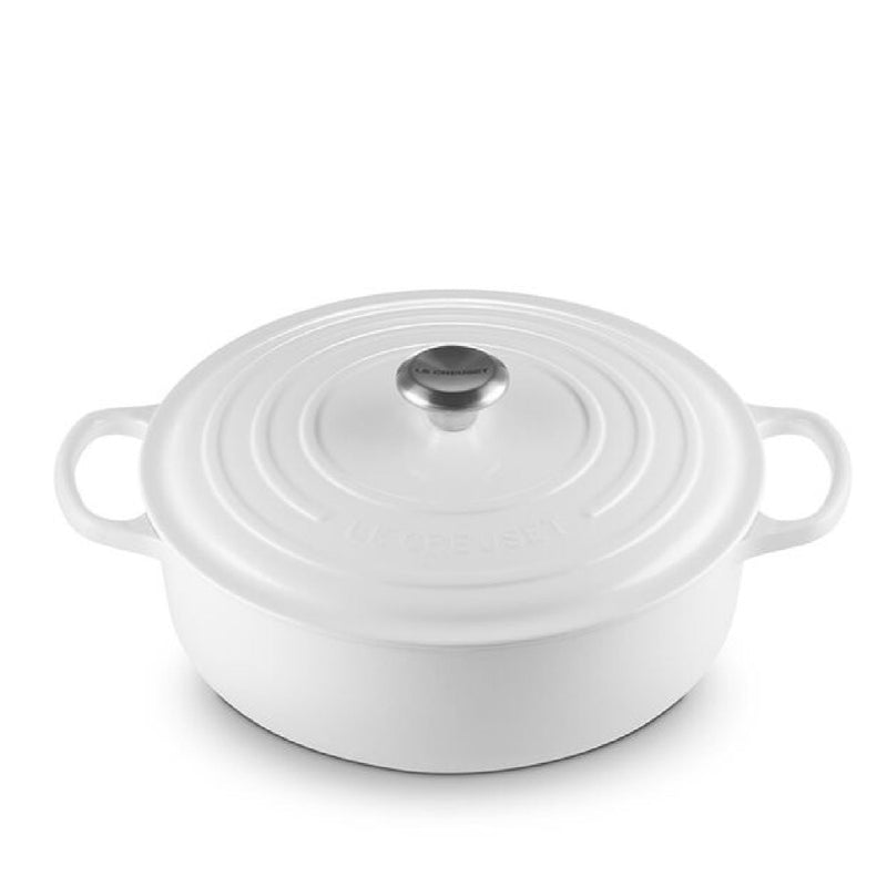 Le Creuset 6.2 Litre Shallow Round French Oven, White