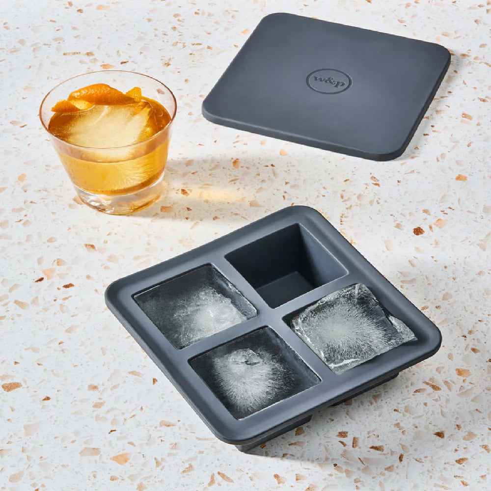 W&P Peak 4 Cube Ice Tray, Charcoal