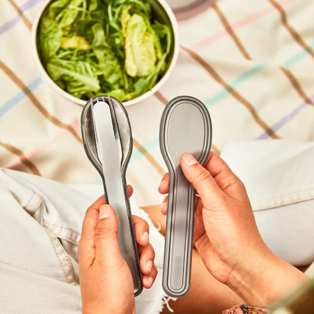 Black + Blum Travel Cutlery Set with Case, Stainless Steel