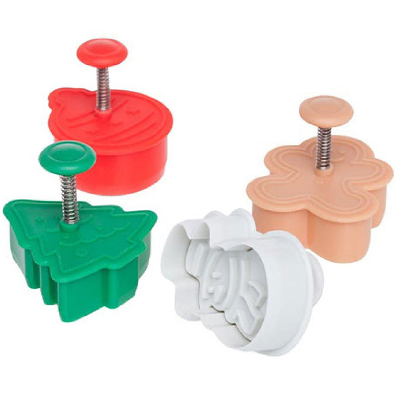 Ateco 4 Piece Christmas Plunger Cutter Set