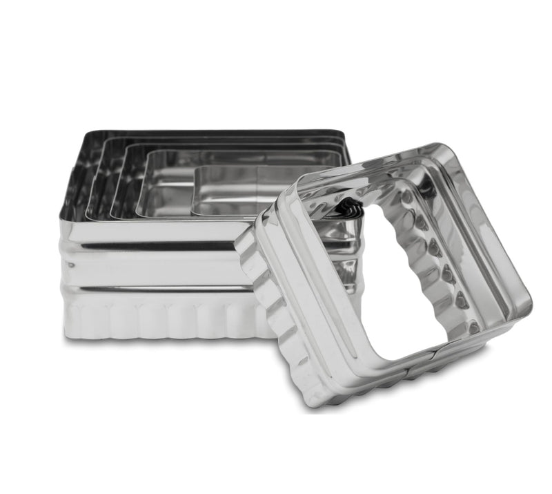 Ateco 6 Piece Double Sided Square Cutter Set, Stainless Steel