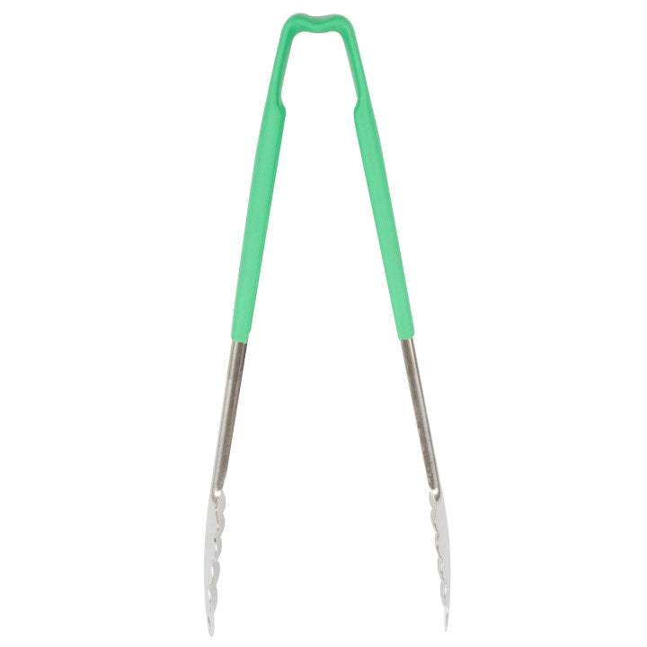 Vollrath 12" Utility Tongs, Green Handle