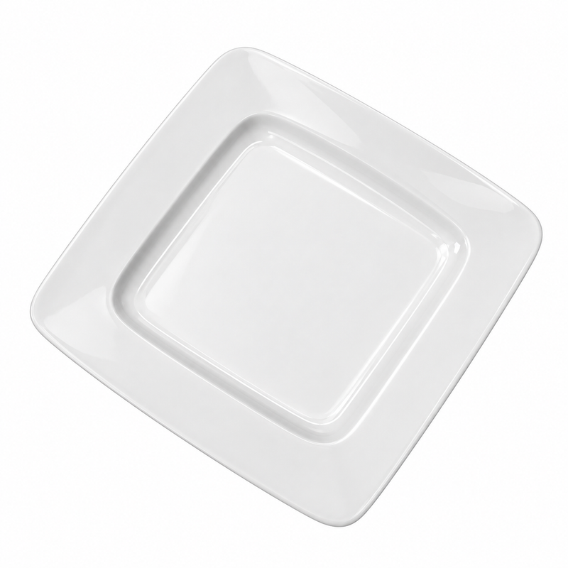 Fine Bone China William Gambol 6.5" Deep Square Plate, White 24 /Case