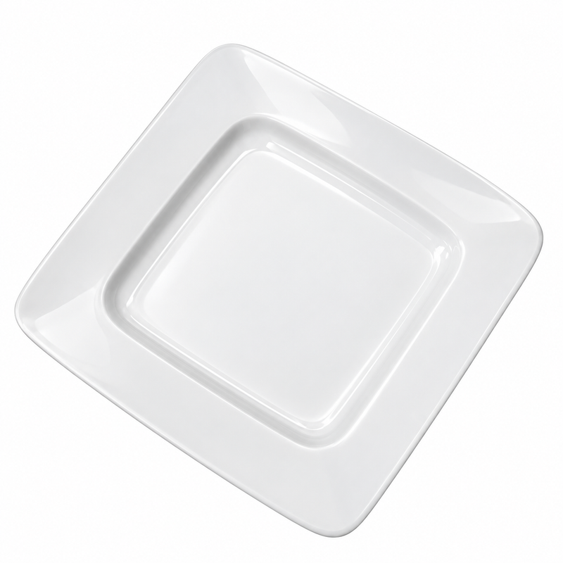 Fine Bone China William Gambol 12.5" Deep Square Plate, White, 4 /Case