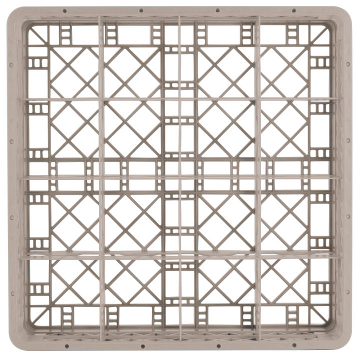 Vollrath Glass Rack with 16 Compartments & 4 Extenders - Beige