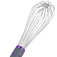 Vollrath 12" Piano Whip with Purple Handle, Stainless Steel
