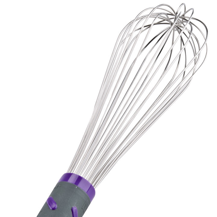 Vollrath 12" Piano Whip with Purple Handle, Stainless Steel