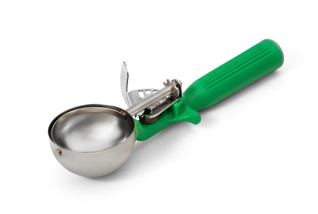 Vollrath 2.66 Oz Disher #12, Green Handle