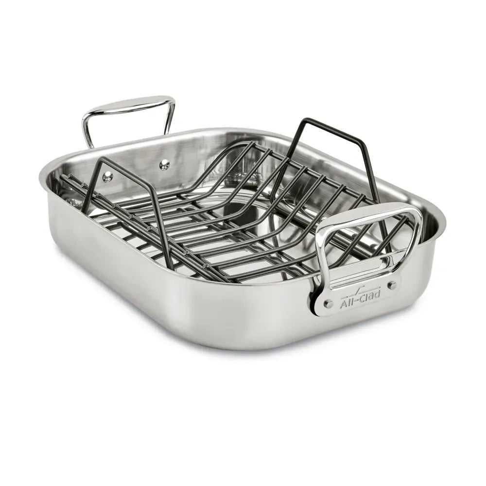 All-Clad 11 x 14 Inch Small Roaster With Rack, Stainless Steel