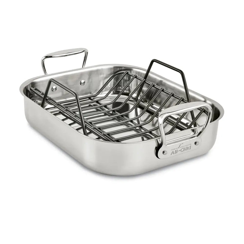 All-Clad 11 x 14 Inch Small Roaster With Rack, Stainless Steel