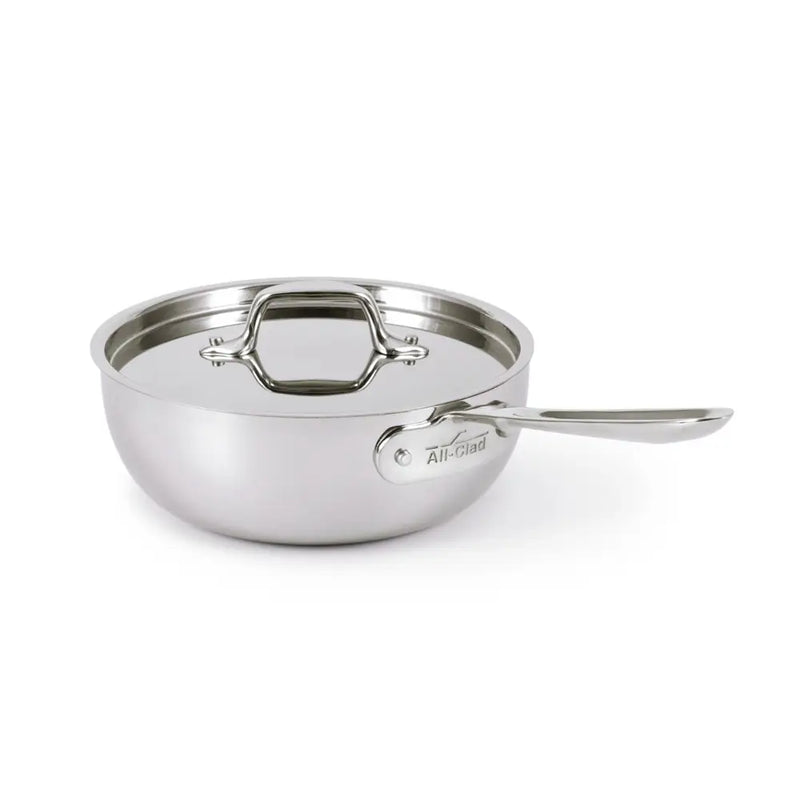 All-Clad d3 2 Qt Saucier with Lid, Stainless Steel