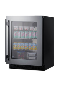 Summit Undercounter Beverage Cooler, Glass Door, S/S Interior
