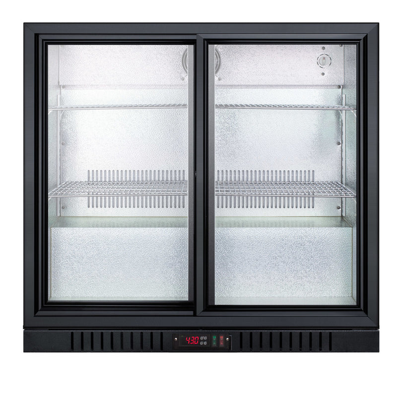 Summit Counter Height Beverage Cooler, Double Sliding Doors