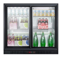 Summit Counter Height Beverage Cooler, Double Sliding Doors