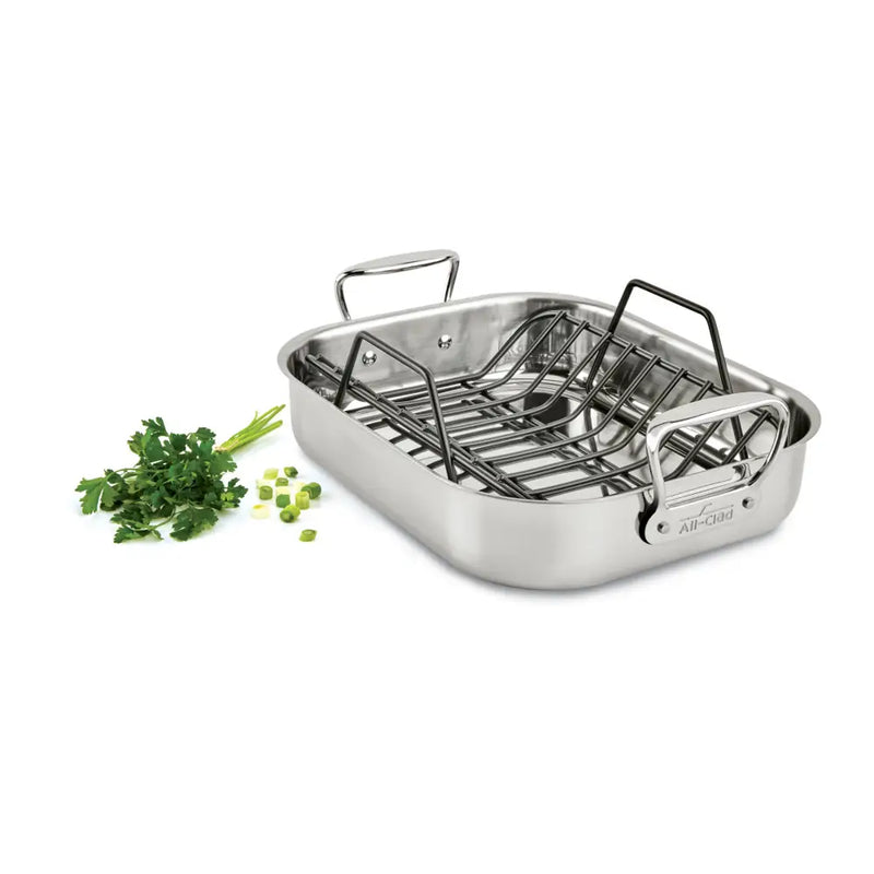 All-Clad 11 x 14 Inch Small Roaster With Rack, Stainless Steel
