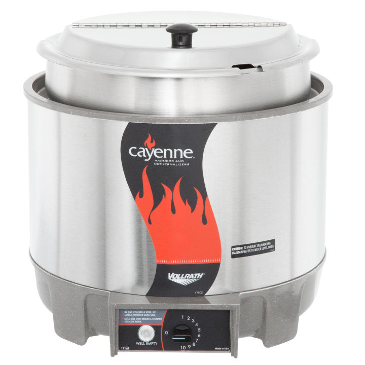 Vollrath Cayenne 11 Qt Soup Warmer with Inset & Hinge Cover - 72009