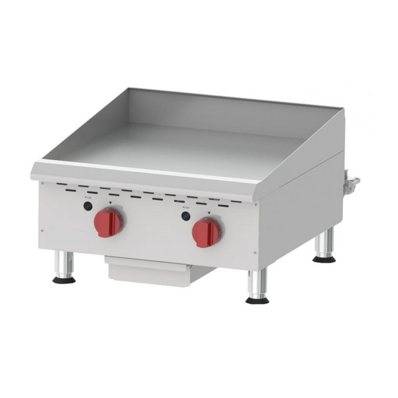 Nella Countertop 24" Griddle with Thermostatic Control & 2 Burners, 60,000 BTU Natural Gas