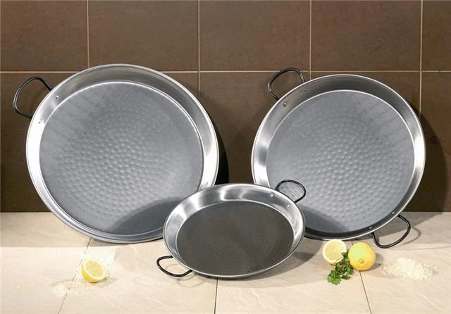 Port Style 10" Paella Pan Polished Steel