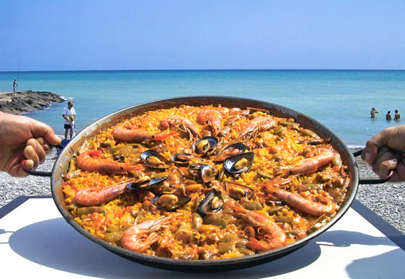 Port Style 10" Paella Pan Polished Steel