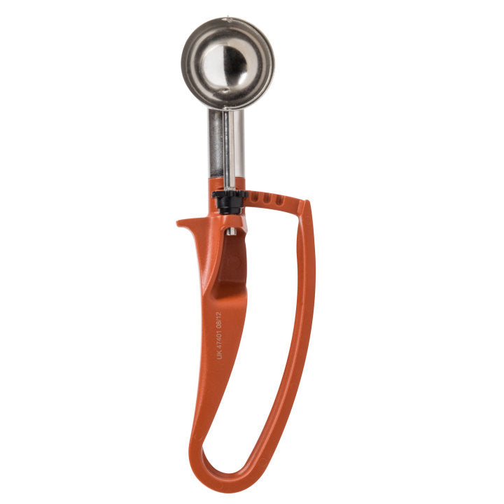 Vollrath 0.67 Oz Squeeze Handle Disher #50, Terracotta Handle