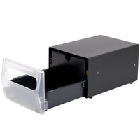 Vollrath One Sided Countertop Full Fold Napkin Dispenser with Clear Faceplate, Black