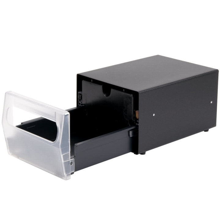 Vollrath One Sided Countertop Full Fold Napkin Dispenser with Clear Faceplate, Black