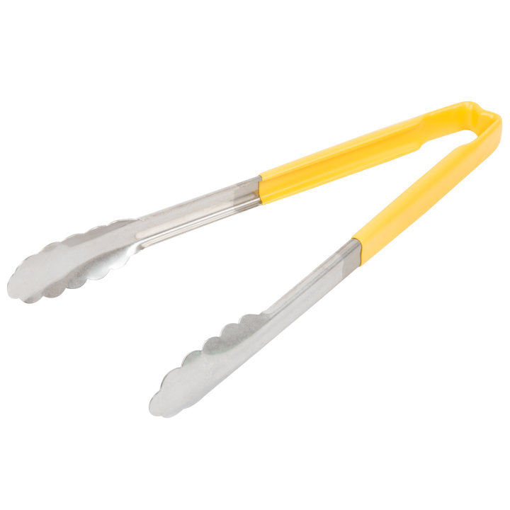 Vollrath 12" Utility Tongs, Yellow Handle