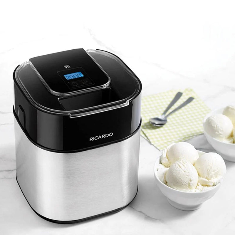 Ricardo 1.5 L Digital Ice Cream Maker, Black/Stainless Steel