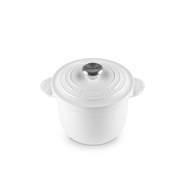 Le Creuset 2 Litre Enamelled Cast Iron Rice Pot With Inner Lid, White