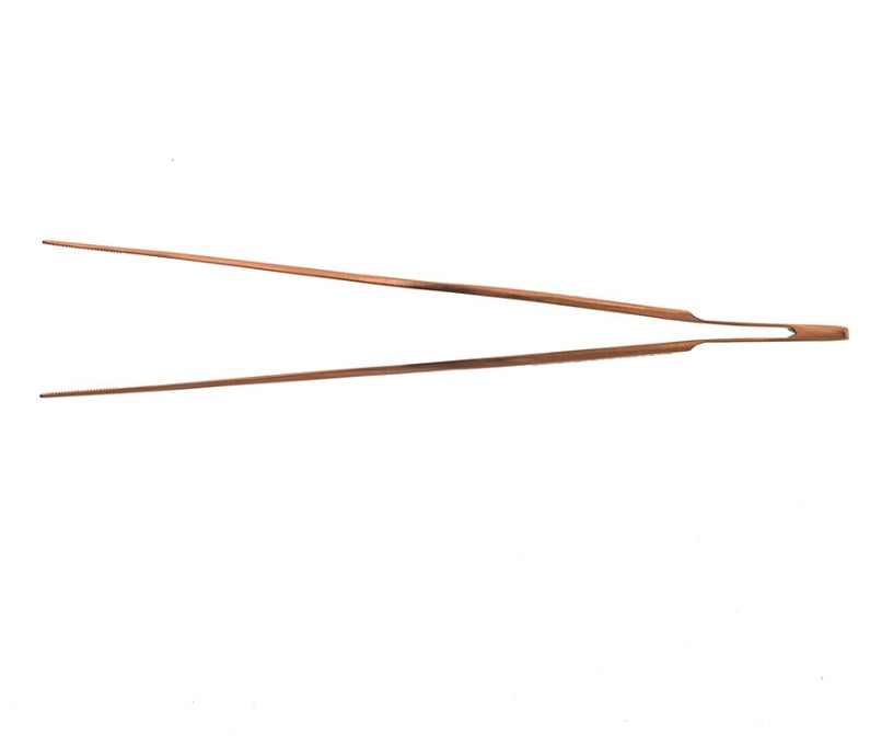 Mercer Culinary Precision Plus 6.5" Offset Tip Plating Tongs, Rose Gold