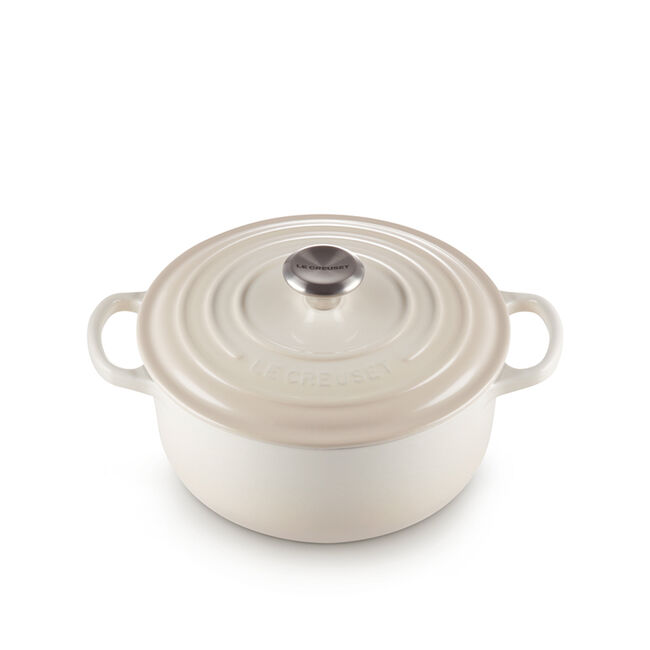 Le Creuset Round Dutch Oven 3.3L with Stainless Steel Knob, Meringue