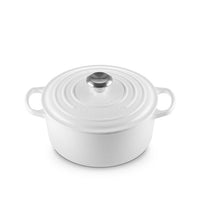 Le Creuset Round Dutch Oven 5.3L White with Stainless Steel Knob