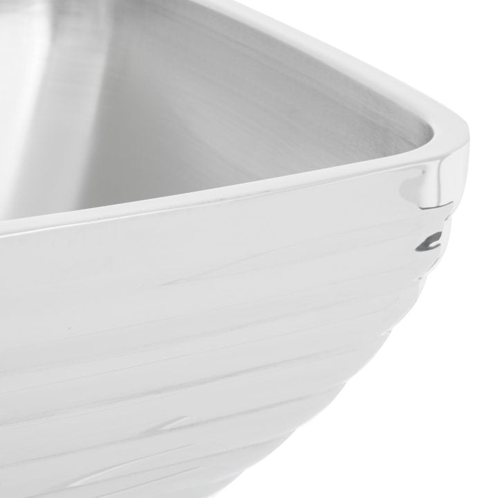 Vollrath 5.2 Qt Double Wall Square Beehive Serving Bowl, Stainless Steel