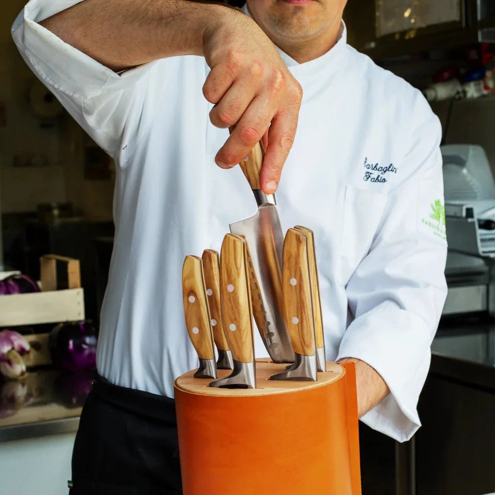 Wusthof Amici Leather Wrapped Knife Block