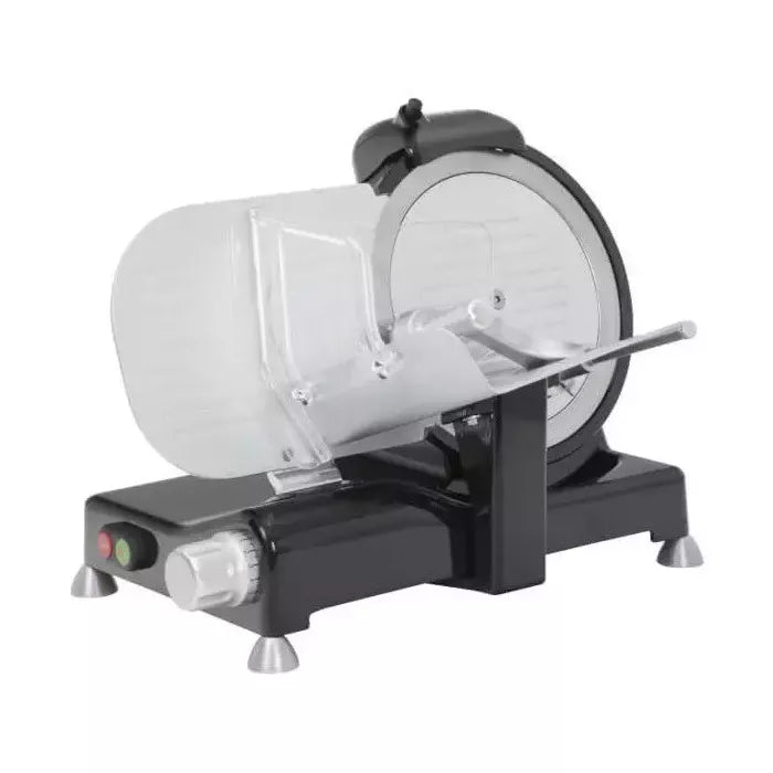 Greban Luxury 8" Meat Slicer with Black Base & Knobs 0.19 HP